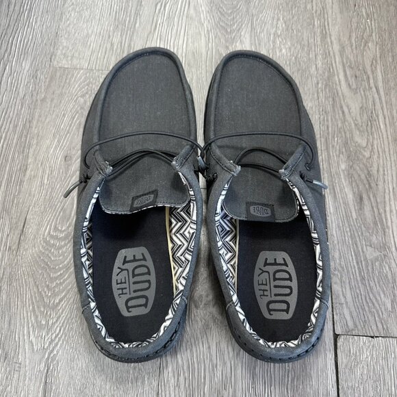 Hey Dude Wally Slip Canvas Mono Men’s Size 12 Black main image 8